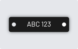 Märkskylt svart aluminium 60x15mm