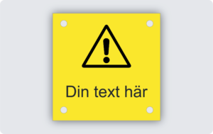 Varningsskylt graverad plast 50x50mm