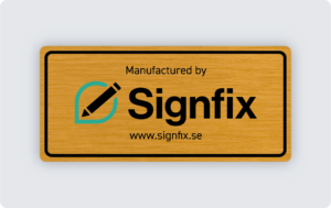 Maskinskylt infärgad aluminium 80x37mm