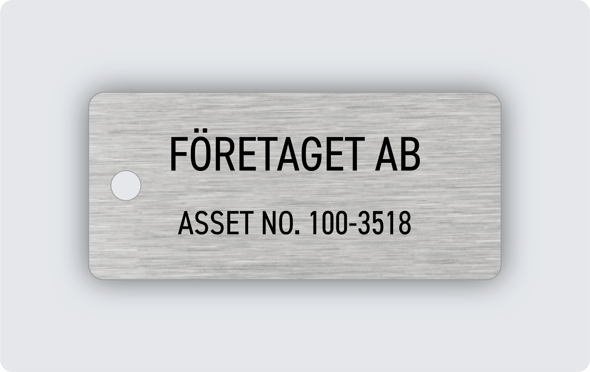 Märkskylt rostfritt stål 55x25mm