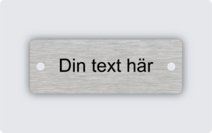 Märkskylt rostfritt stål 70x25mm