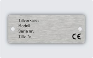 Märkskylt rostfritt stål 80x30mm