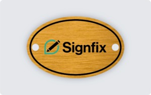 Märkskylt infärgad aluminium 55x35mm