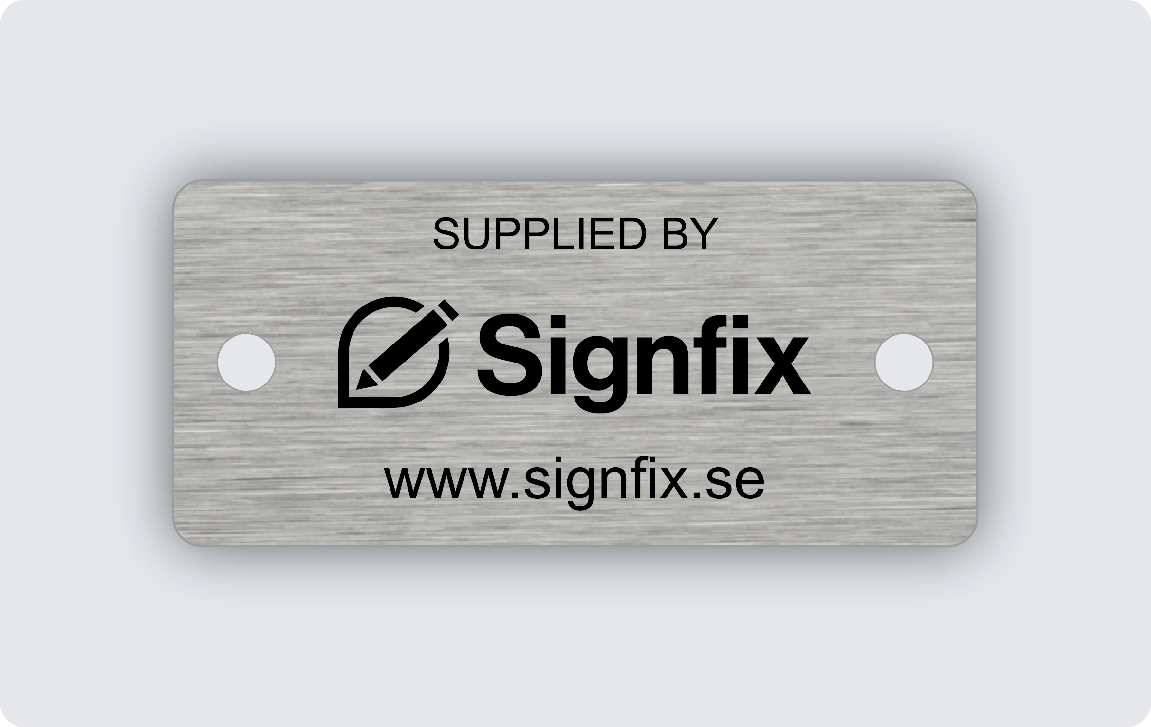 Märkskylt rostfritt stål 55x25mm