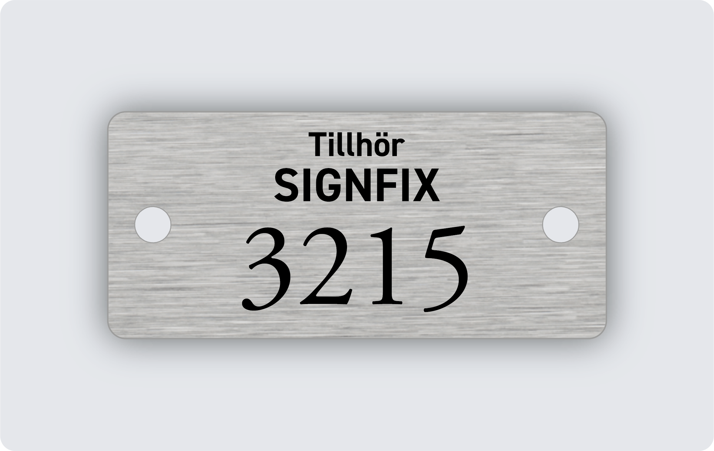 Märkskylt rostfritt stål 55x25mm